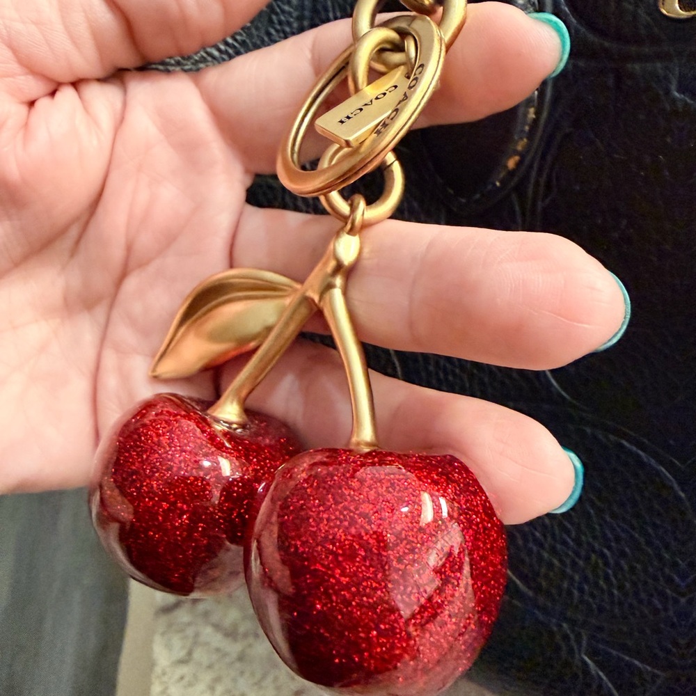 Coach - Red Cherry bag charm with Gold Details - Picture 3 of 13